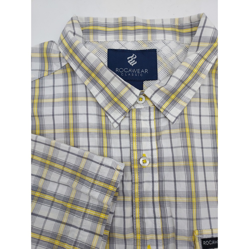 Rocawear Classic‎ Sport-Roc Plaid Short Sleeve Button Up Shirt - Men's 3XL